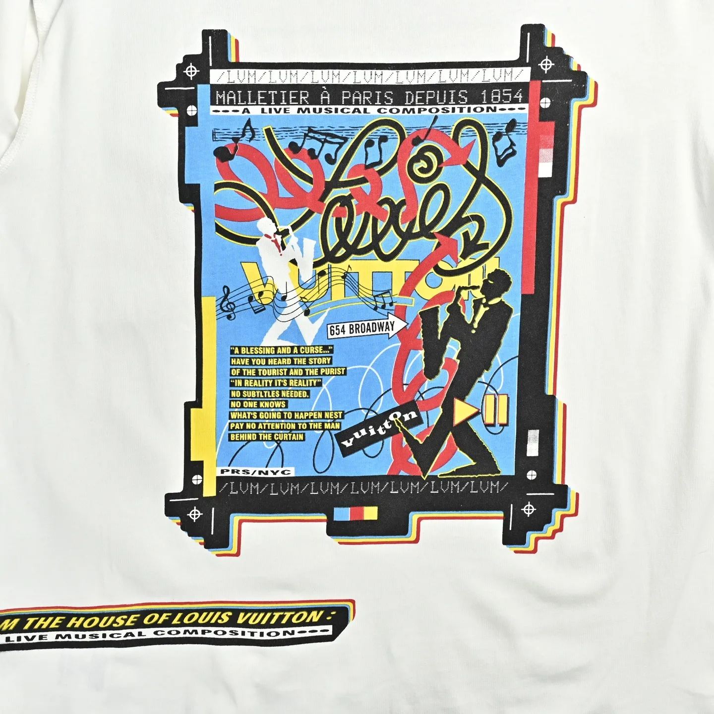 Louis Vuitton/Louis Vuitton front and back musician direct-print printed short-sleeves